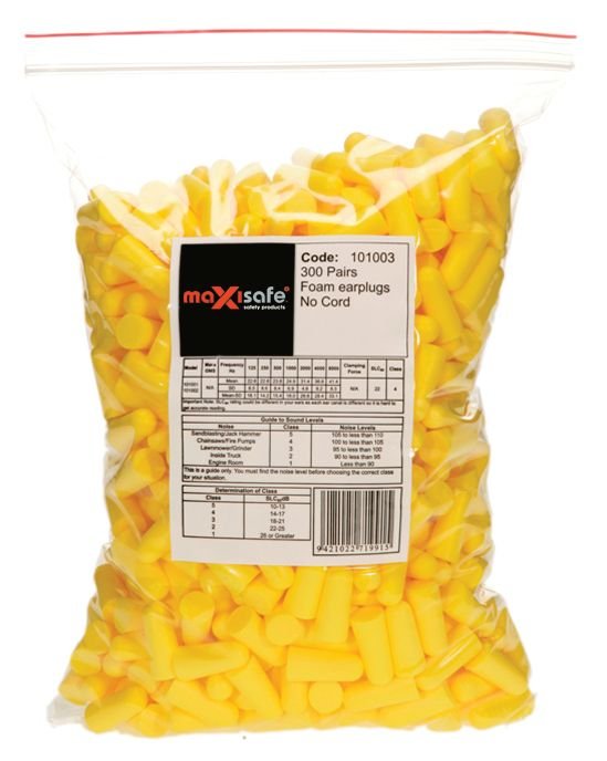 HEU649	Maxisafe - Maxiplug Earplugs Class 5 / 26dB Refill Bag - 600 Earplugs