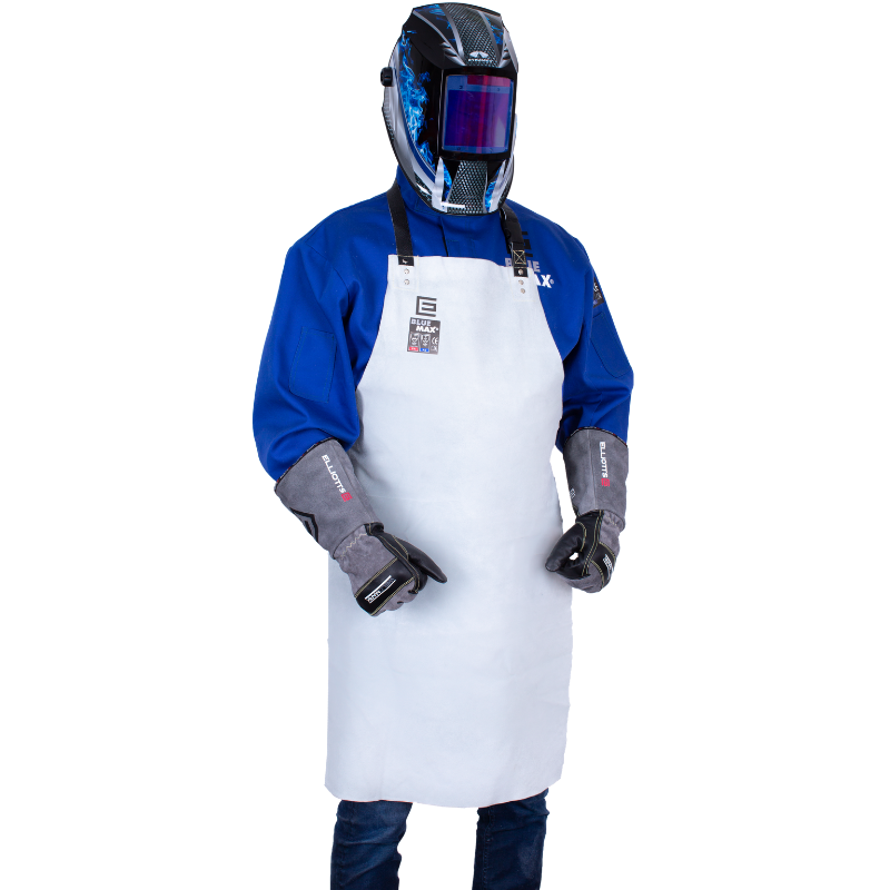A2	Elliotts - Blue Max A2 Leather Bib Style Apron - 550MM Width x 900MM Length