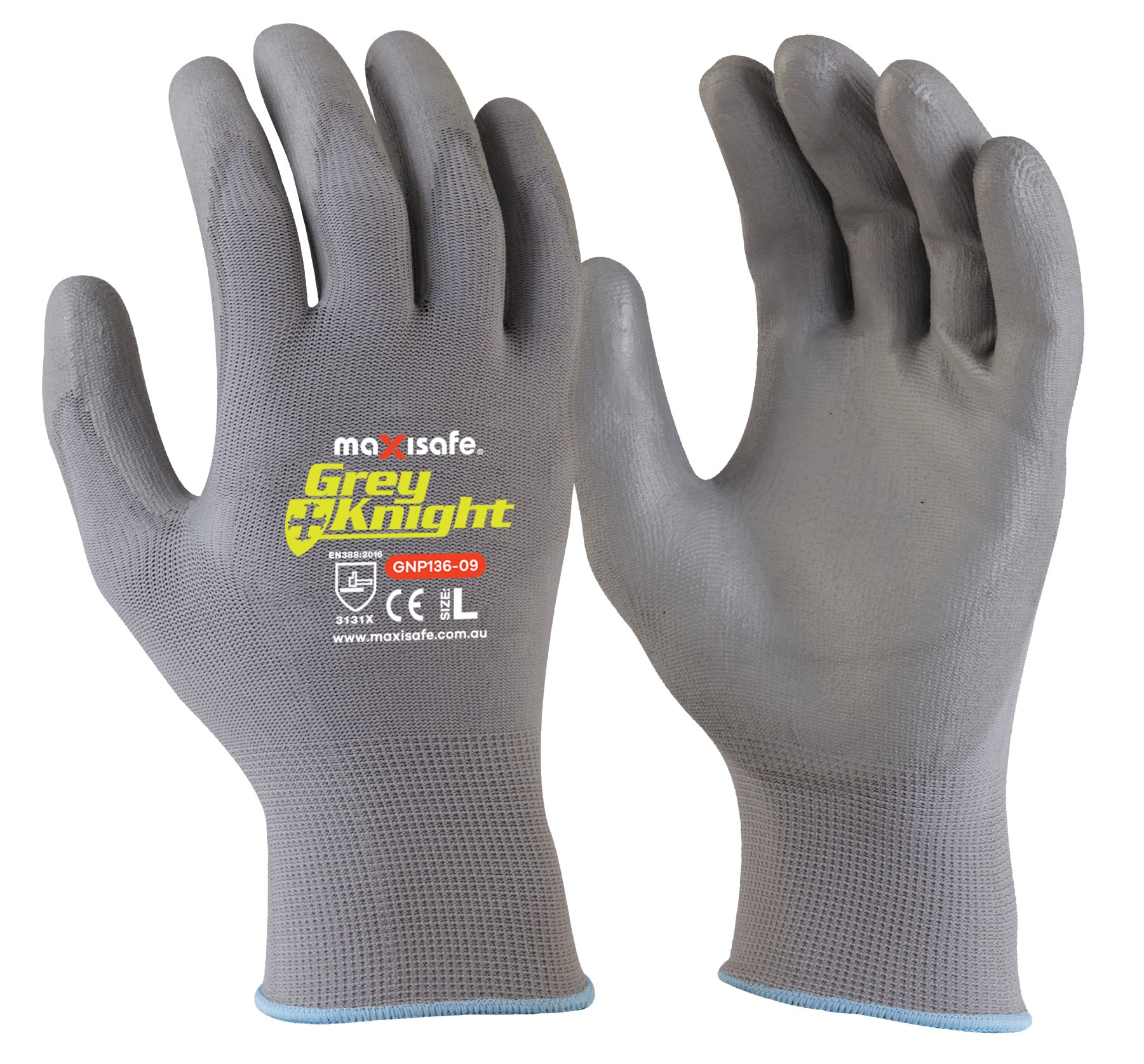 GNP136-10	Maxisafe - Grey Knight Synthetic PU Palm Gripper Glove	- XL