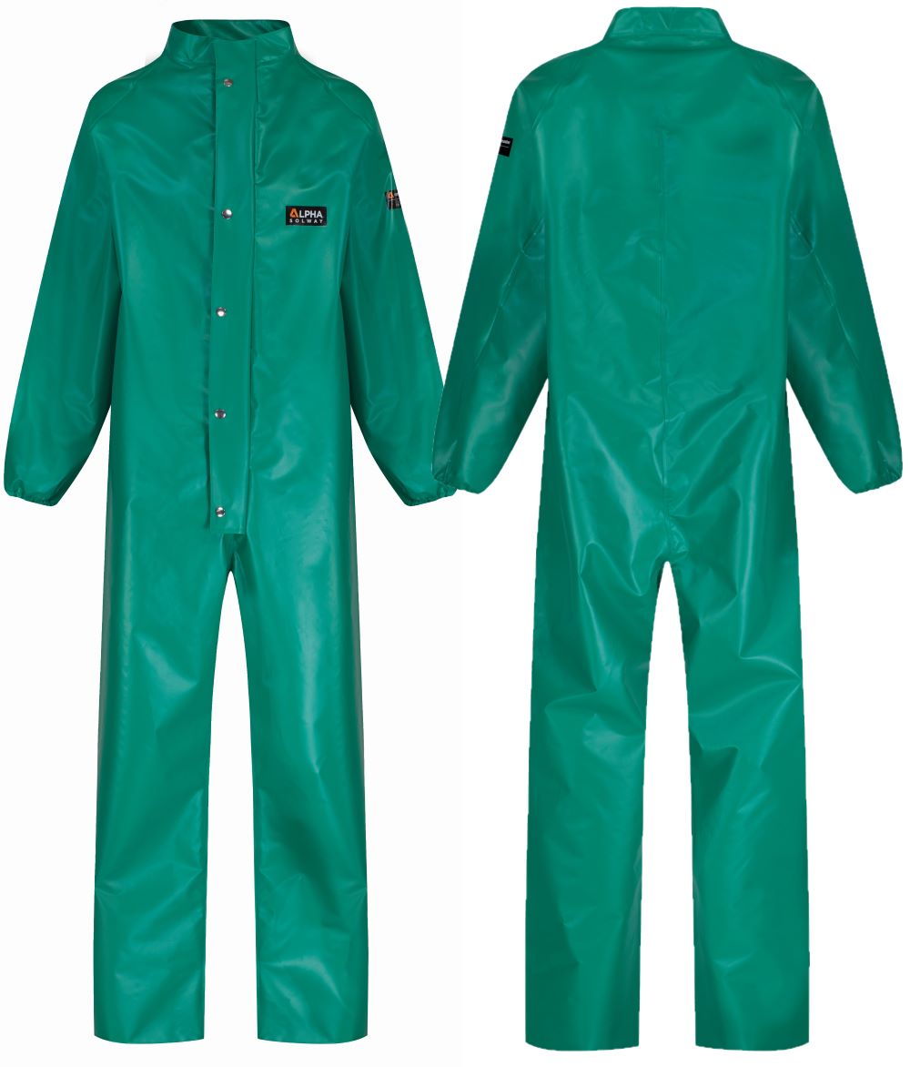 CPC980	Maxisafe - Chemmaster 'Re-Usable' Green PVC Coveralls