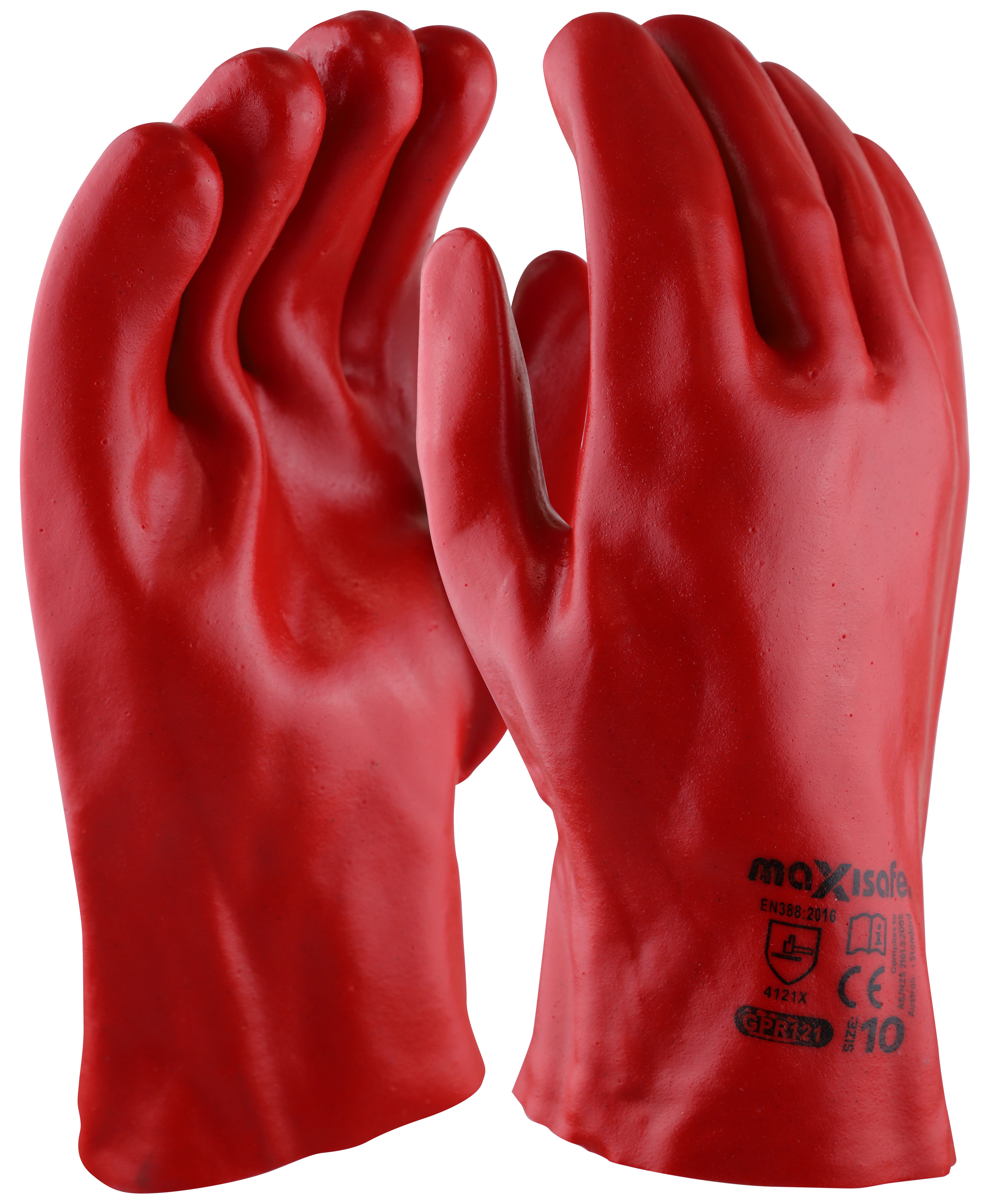 GPR121	Maxisafe - PVC Red PVC Gauntlet 27CM