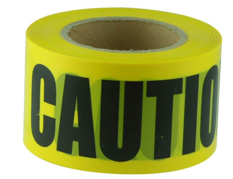 BTC710	Caution Barricade / Barrier Tape - (Black on Yellow) - 100M Roll x 75MM Width