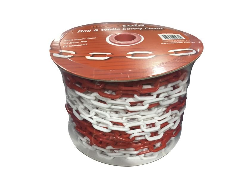 BSC789	Safety Chain 40M Roll, UV Stabilised - Red & White