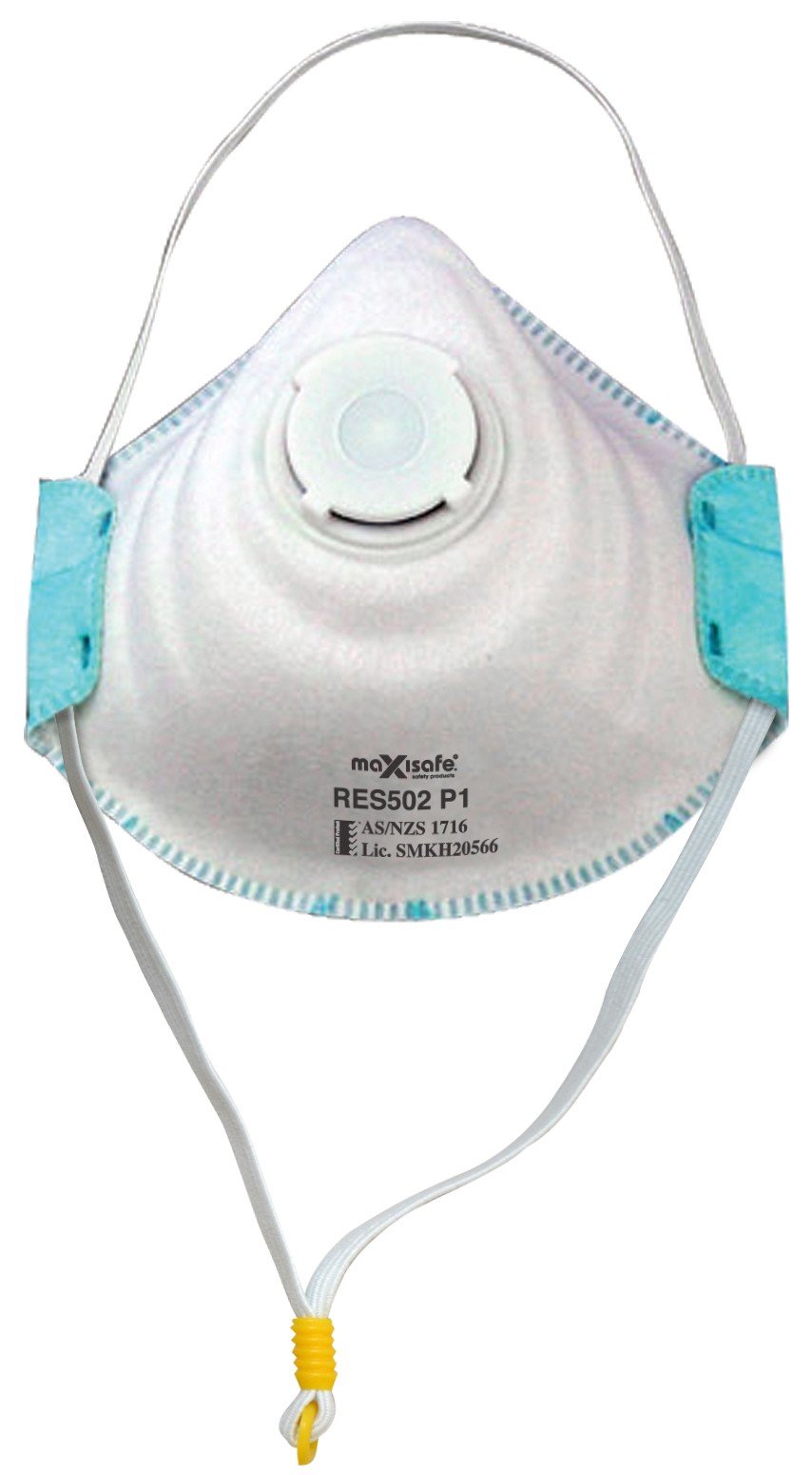 RES502	Maxisafe - P1 Valved Moulded Premium Disposable Mask - Box Of 10