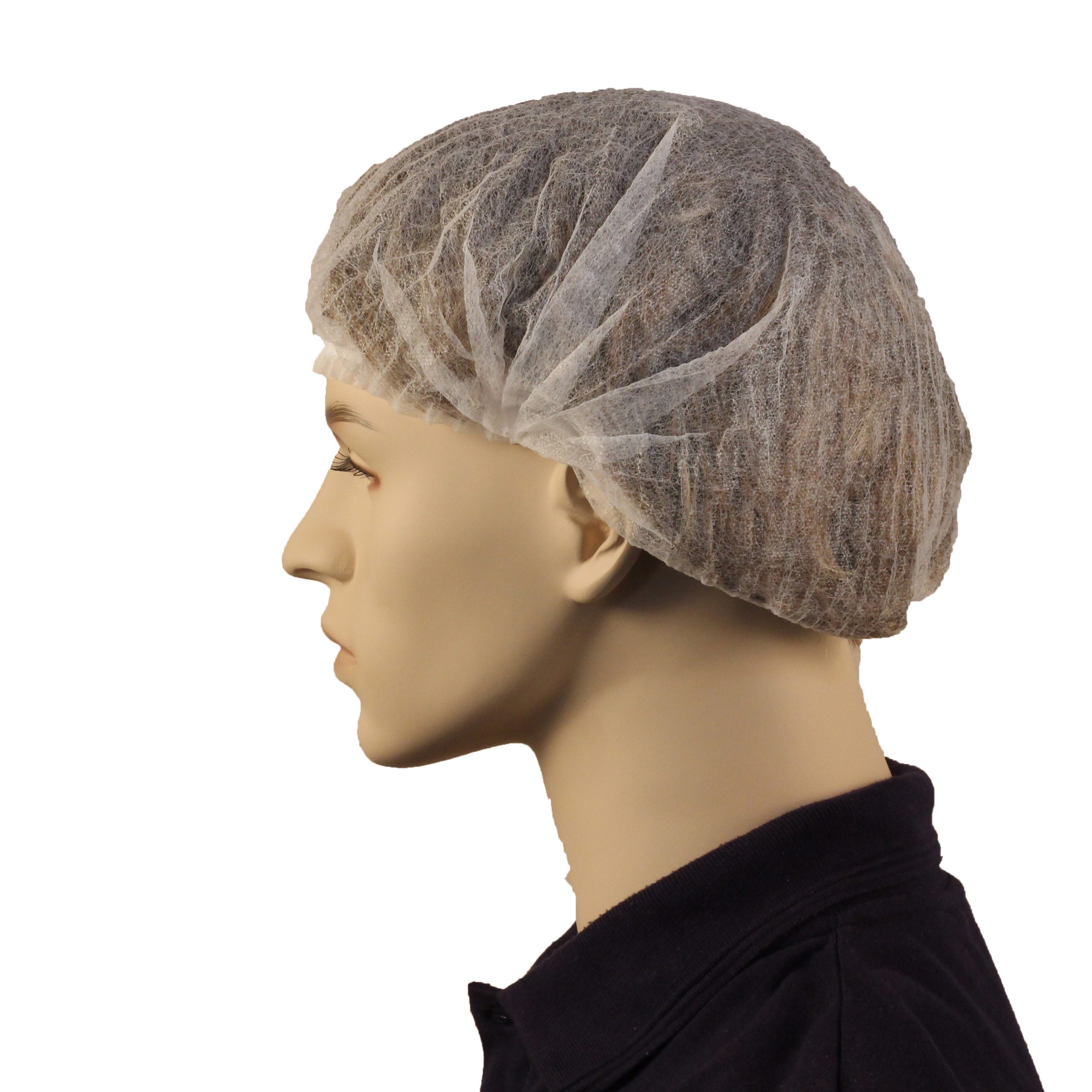 DBC53	Hair Net Crimped Beret - White 21" 12GSM
