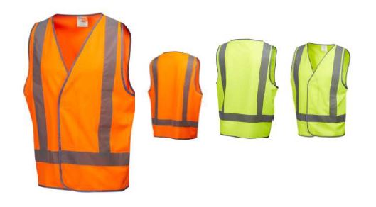 7PVT36	Safety Vest (Velcro Closure), Class DN - Colours: Fluoro Yellow - Orange
