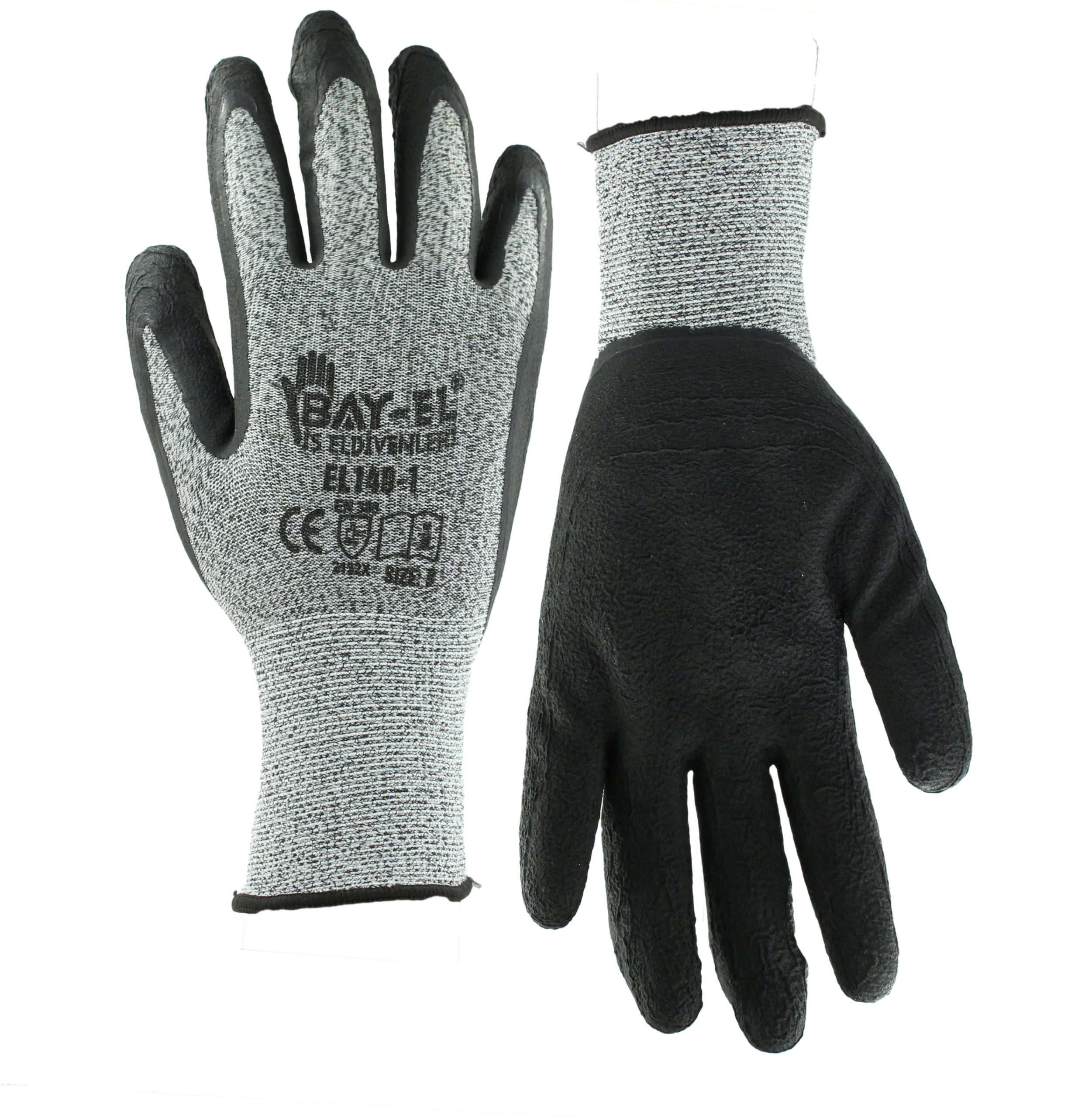 GSLB	BAY-EL - Crinckle Latex Palm Synthetic Gripper Glove - Large