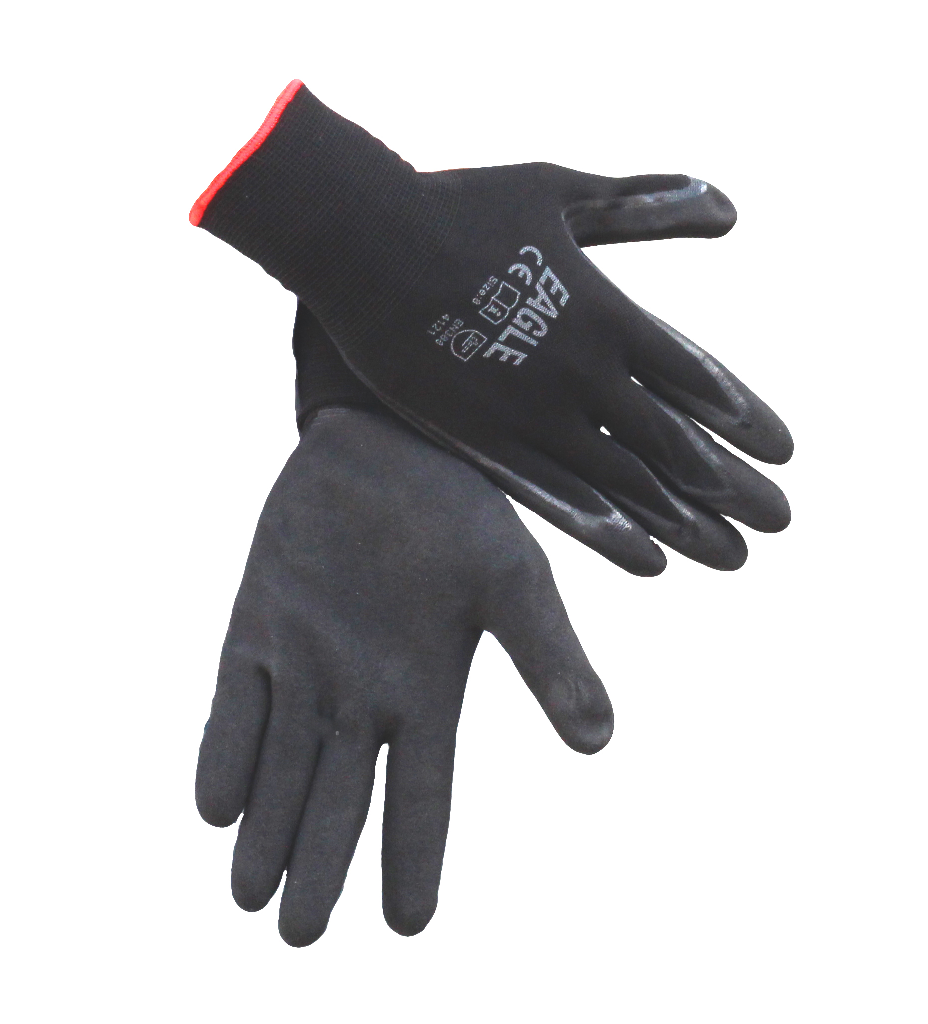 GNNB	Eagle - Black Nitrile Sandy Palm Gripper Glove